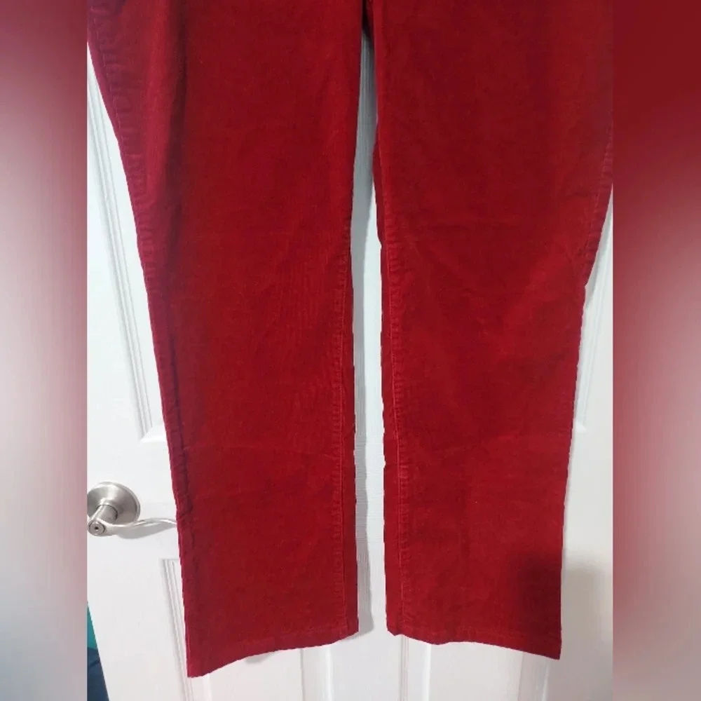 Signature Talbots Red Corduroy Straight Leg Pants in Size 14